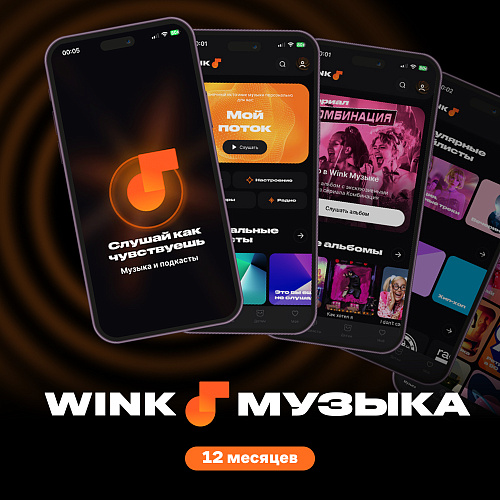 Подписка Wink Музыка на 12 месяц